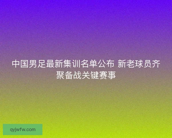 中国男足最新集训名单公布 新老球员齐聚备战关键赛事